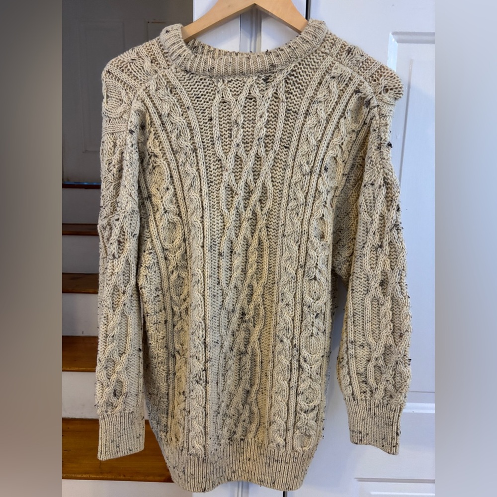 Vintage Fisherman’s Sweater 100% wool cable knit,made in Ireland oversized m - Picture 5 of 10
